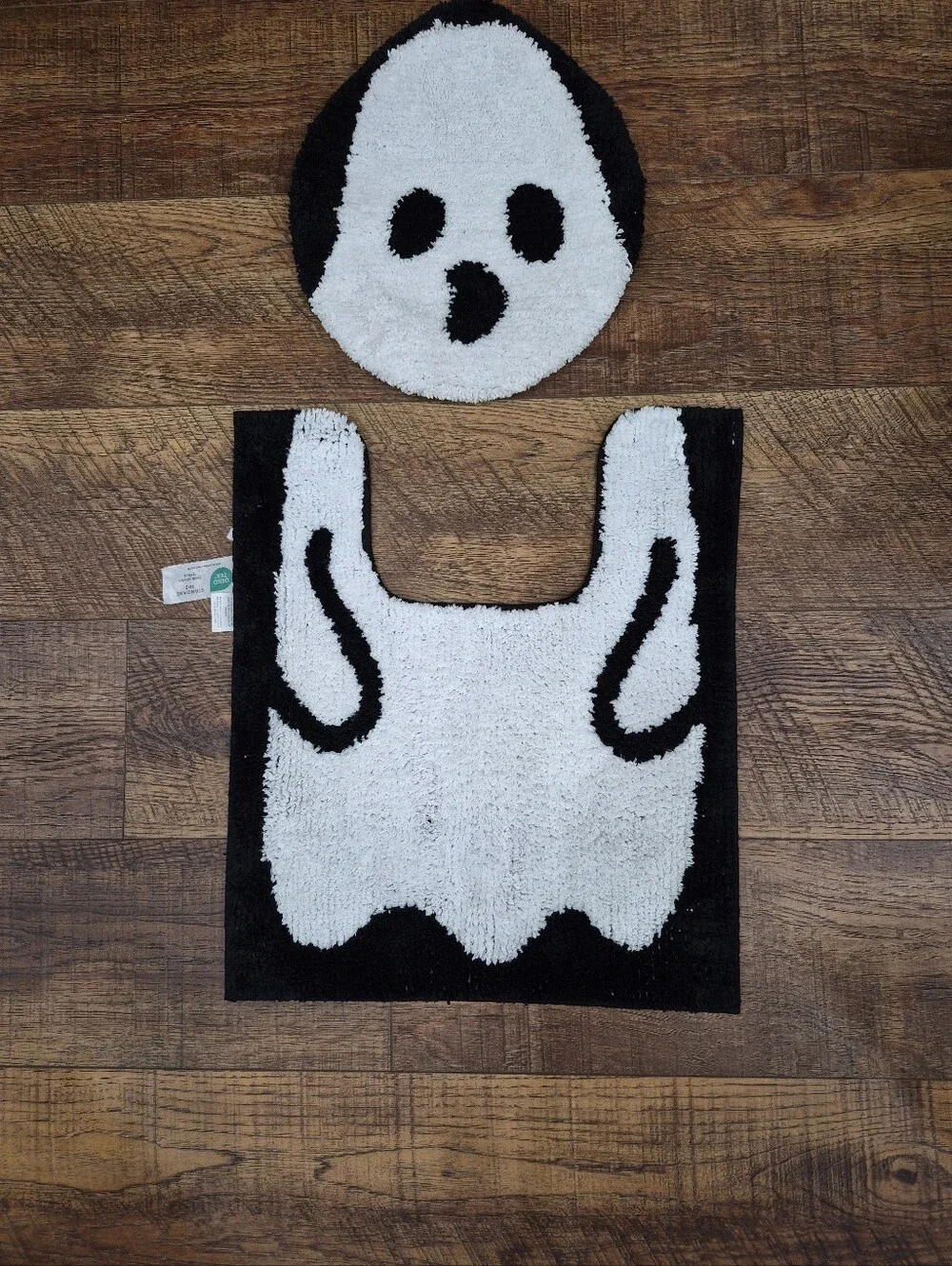 Boneyard Bath Company Halloween Bathroom Decor Novelty Rug & Seat Cover Ghost